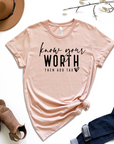 Know Your Worth Then Add Tax Graphic Tee by Self Love Overflow
